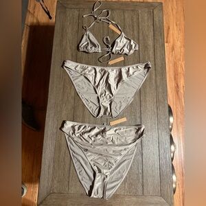SKIMS NEW 3 Piece Set Metallic Bikini 2X